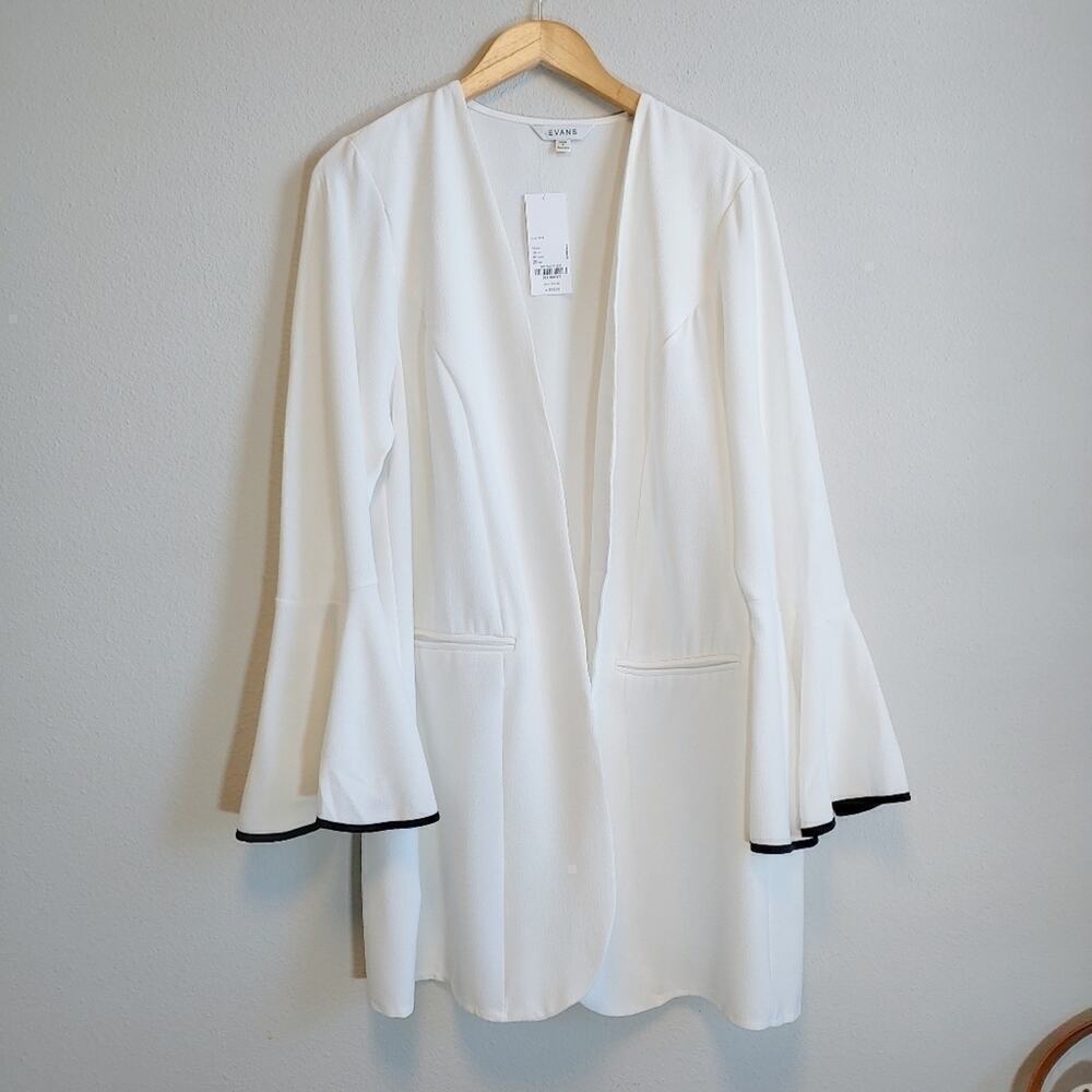 Evans Open Front Long-Line Jacket Sz 16